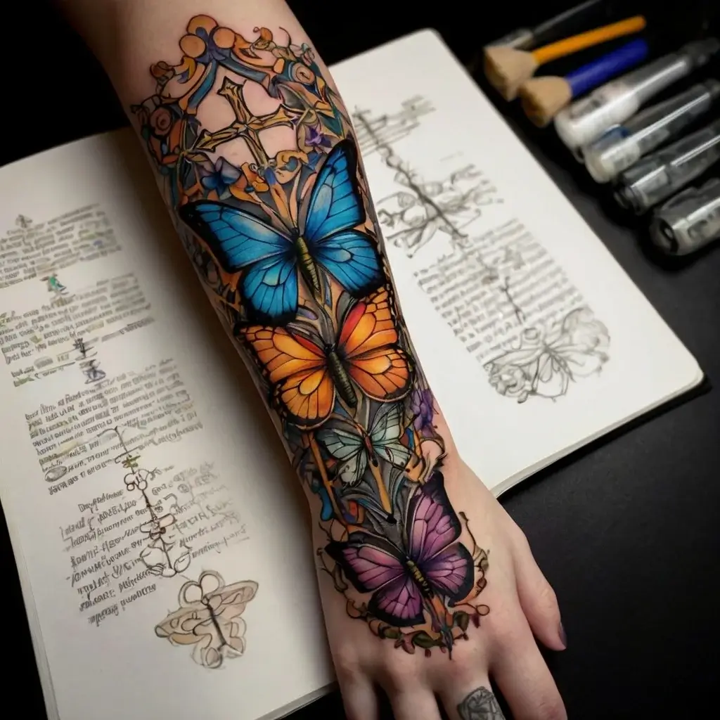 butterfly cross tattoos (6)