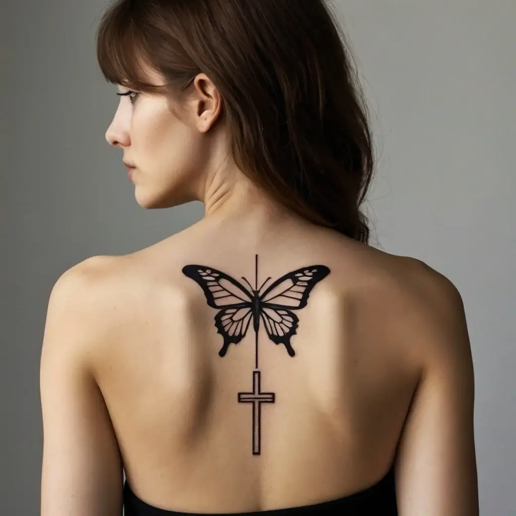 butterfly cross tattoos (63)