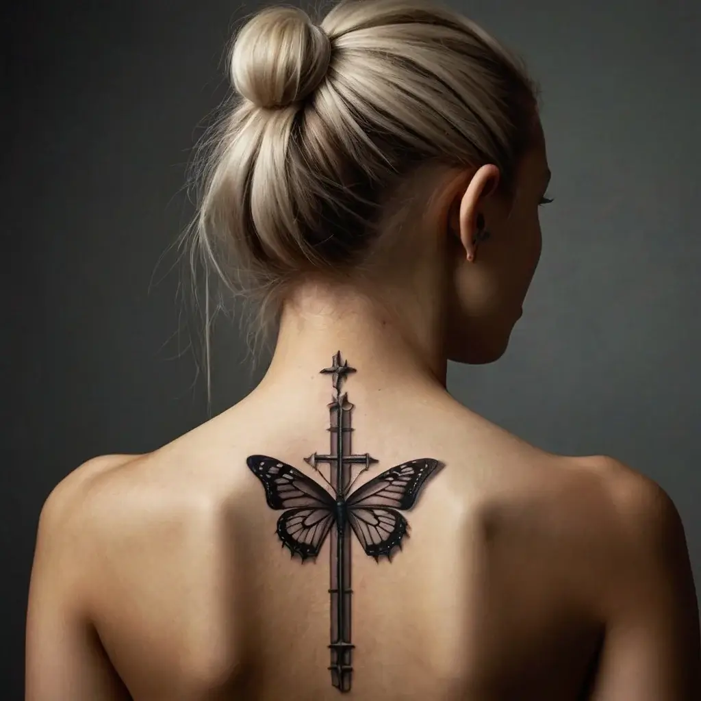 butterfly cross tattoos (69)