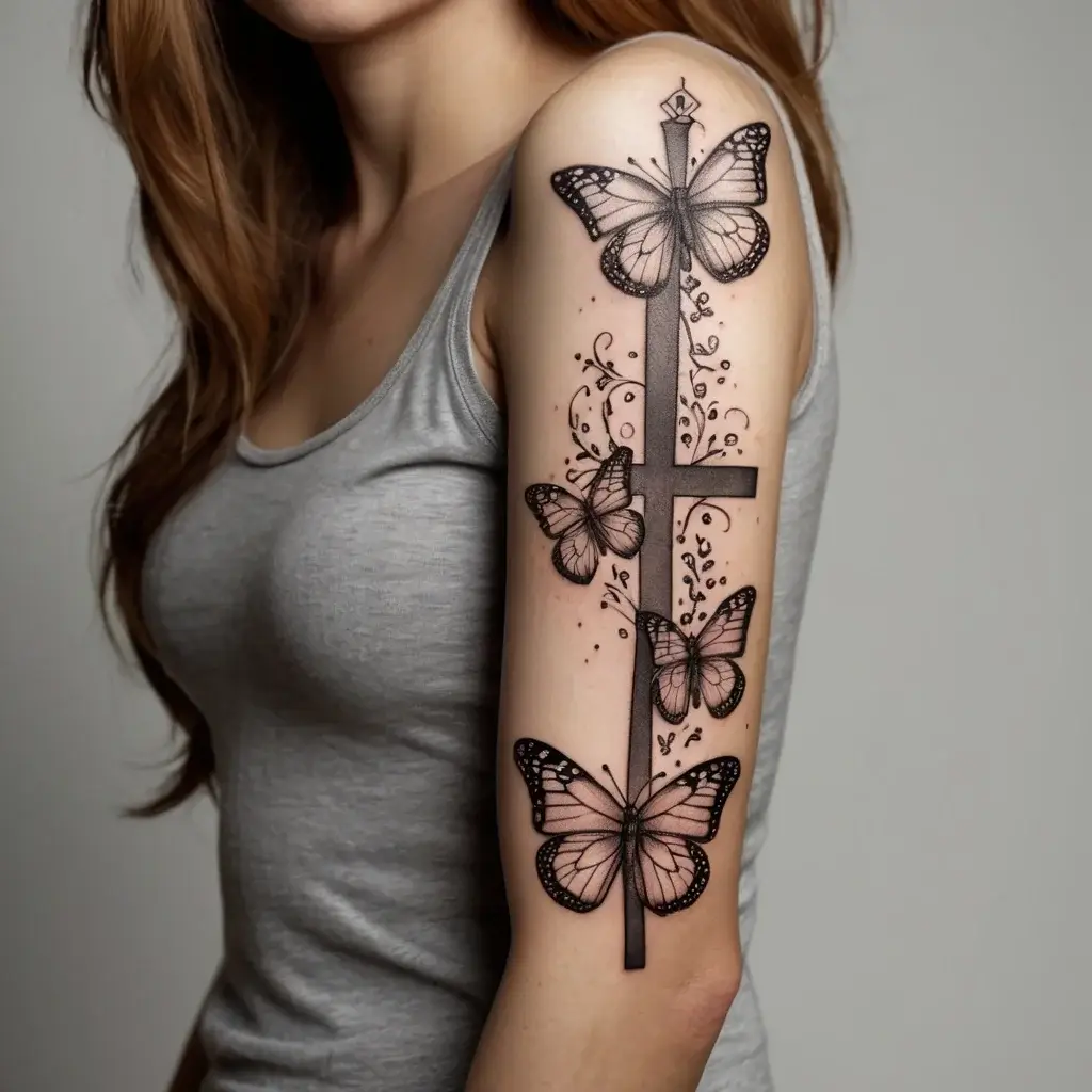 butterfly cross tattoos (71)