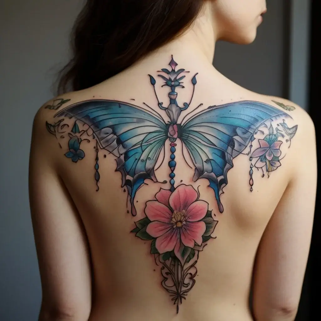 butterfly cross tattoos (74)