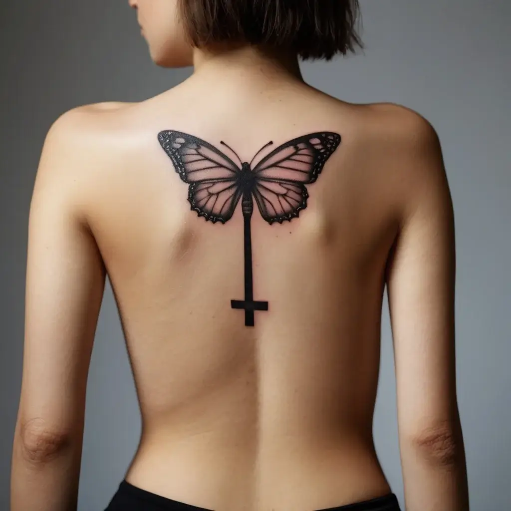 butterfly cross tattoos (75)