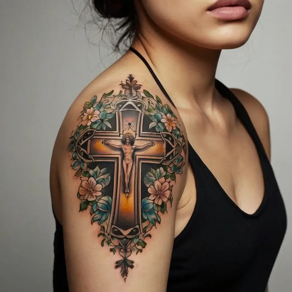 butterfly cross tattoos (80)