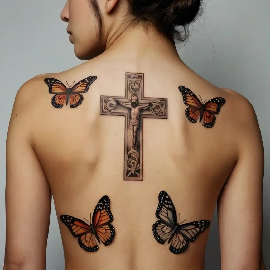 butterfly cross tattoos (81)