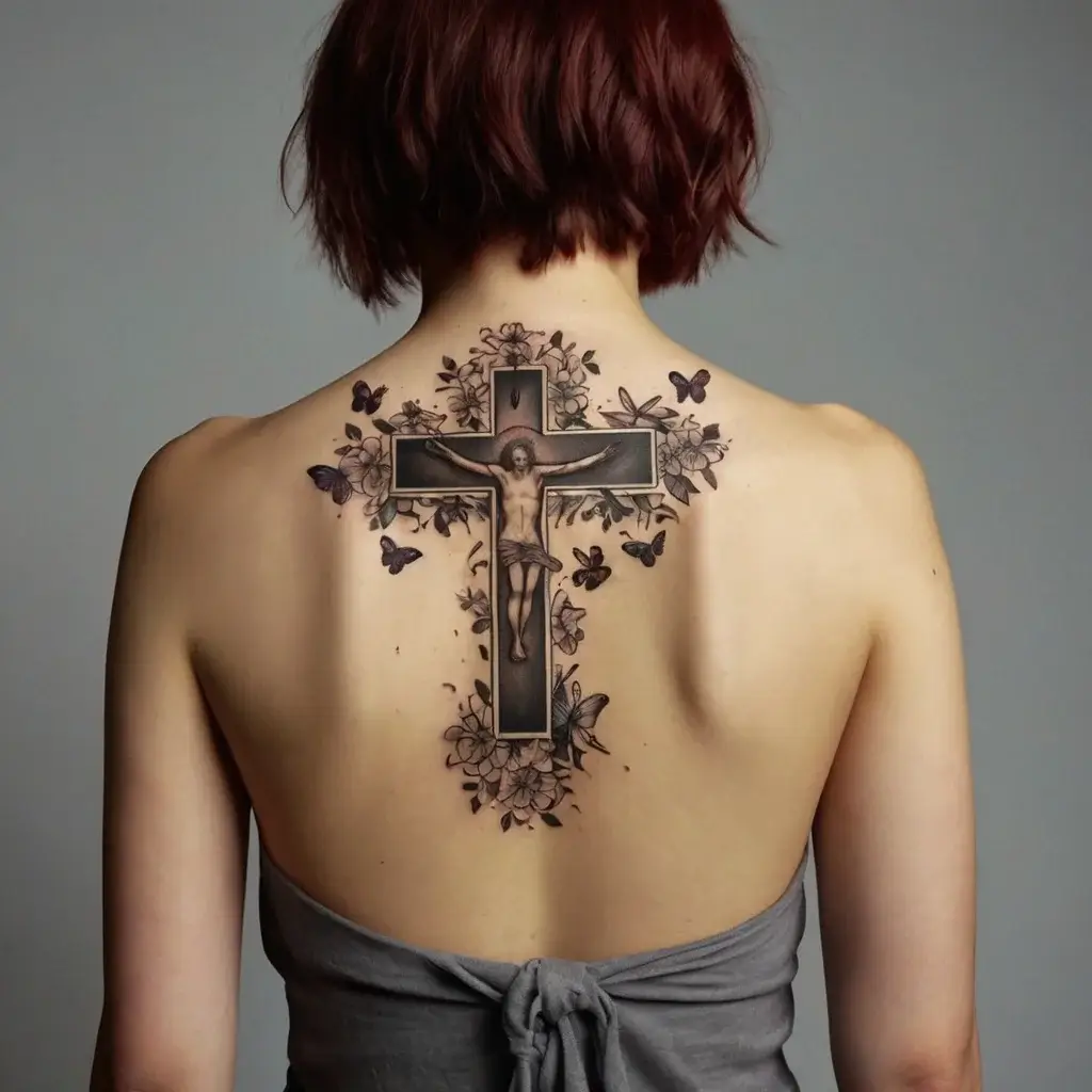 butterfly cross tattoos (82)