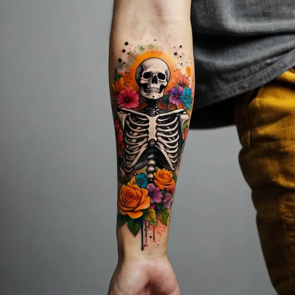 praying skeleton tattoo (1)