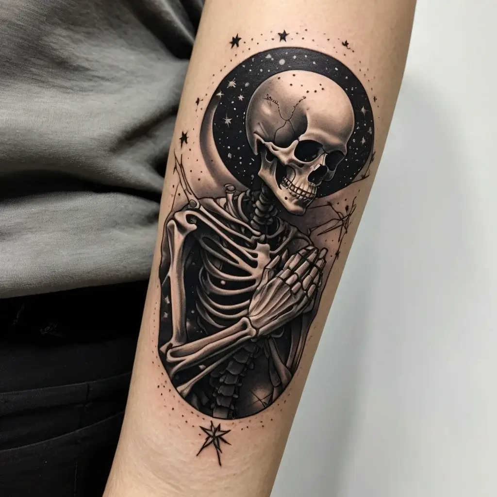 praying skeleton tattoo (10)