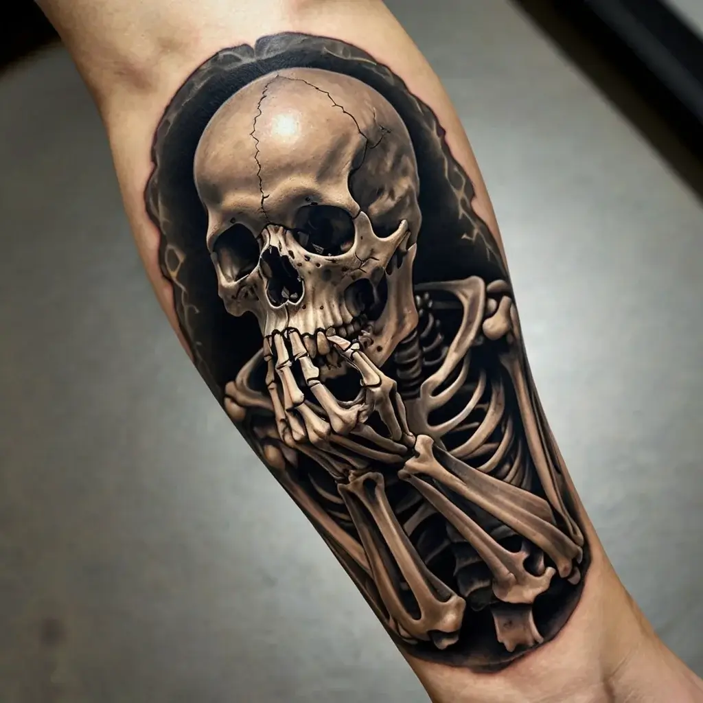 praying skeleton tattoo (14)