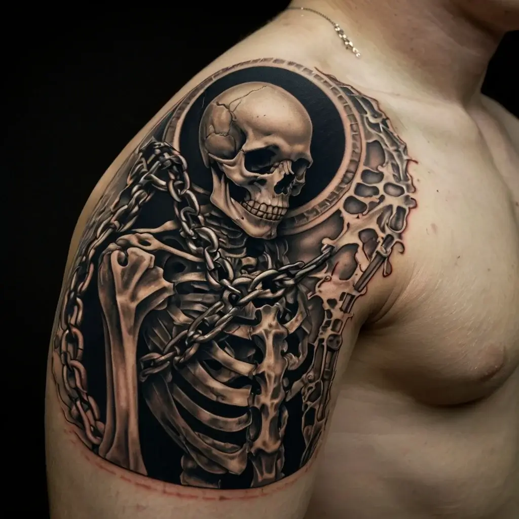 praying skeleton tattoo (21)