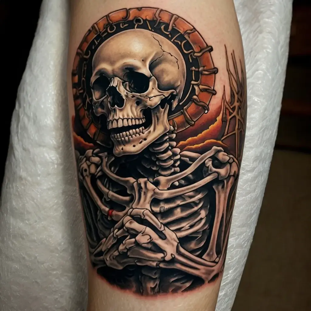 praying skeleton tattoo (22)