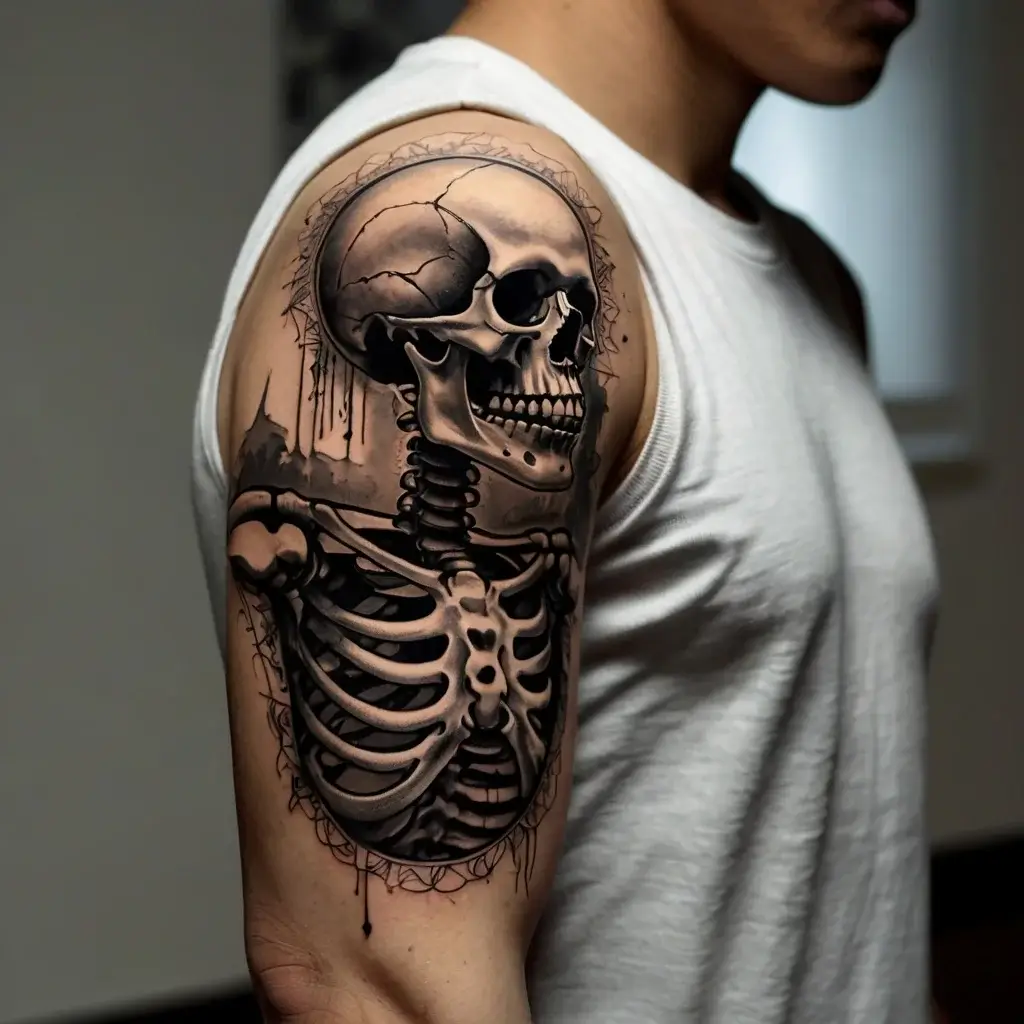 praying skeleton tattoo (5)