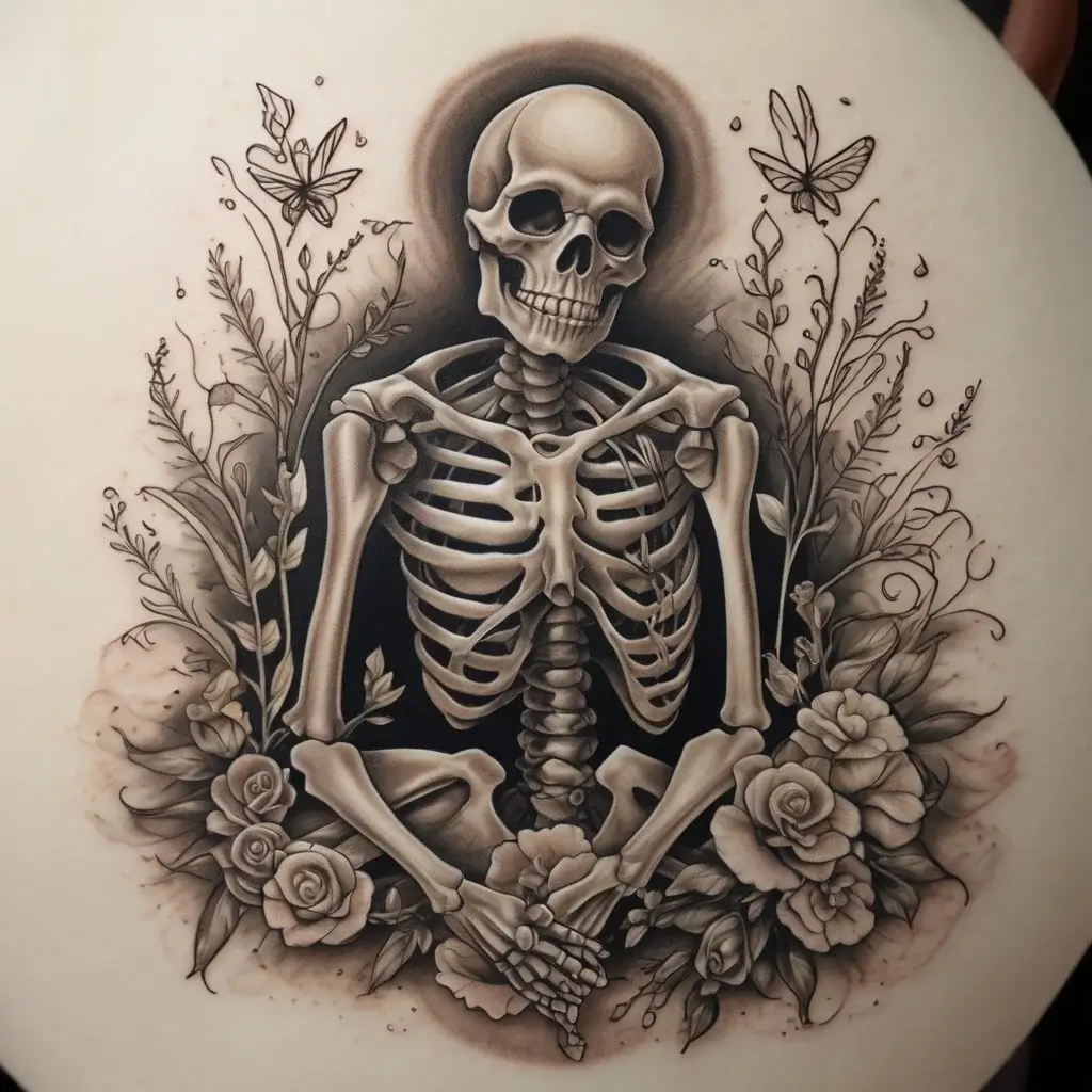 praying skeleton tattoo (60)