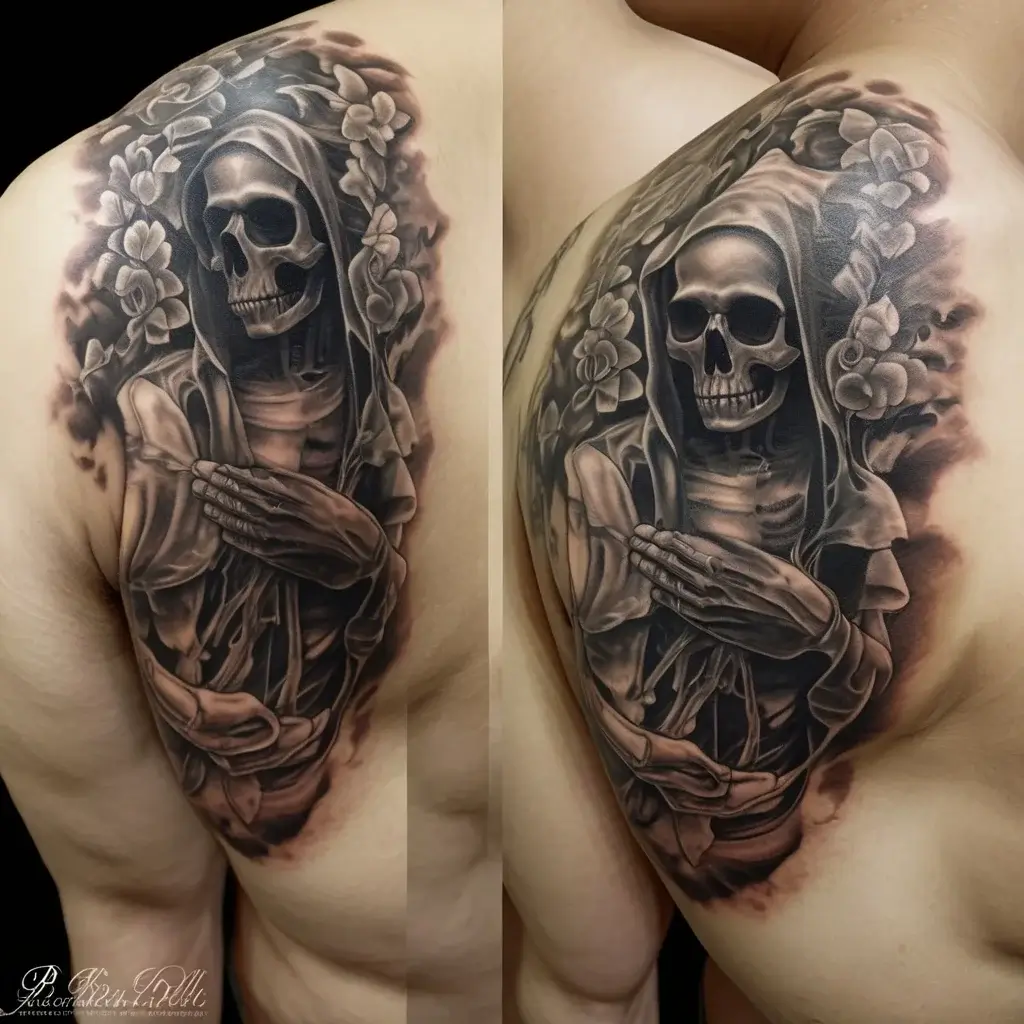 praying skeleton tattoo (61)