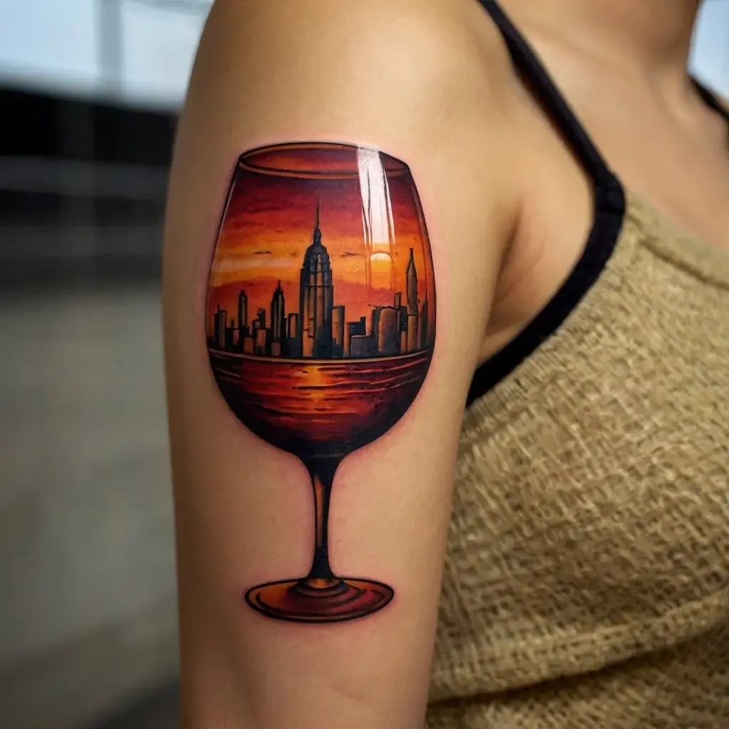 wine glass tattoo (46)