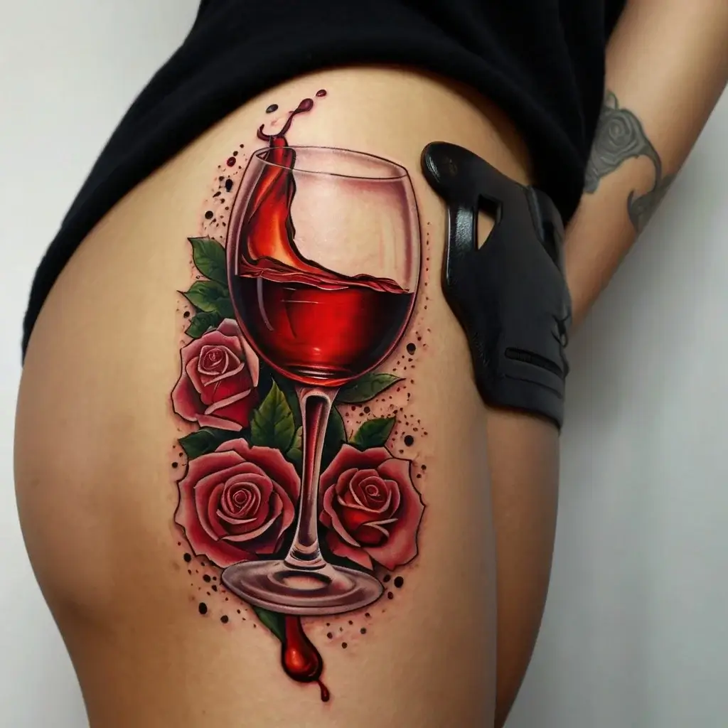 wine glass tattoo (68)