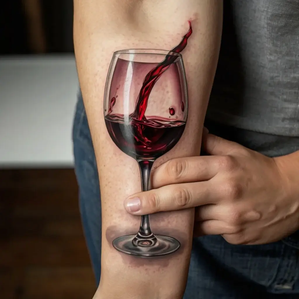 wine glass tattoo (70)