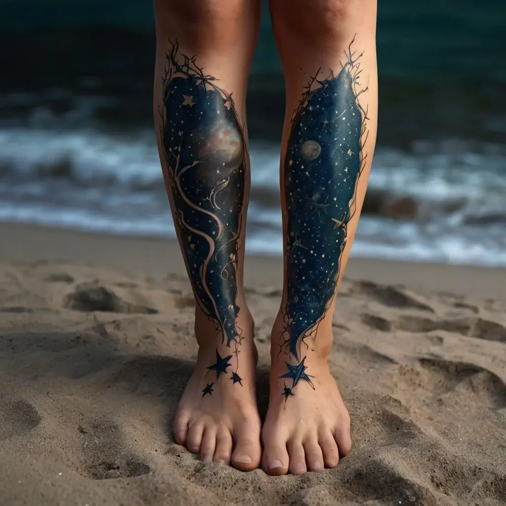 vine on leg tattoos (1)