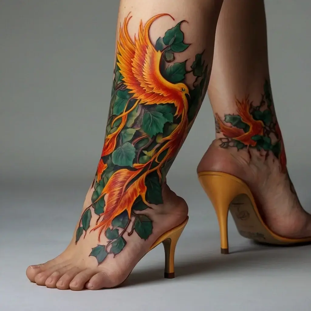 vine on leg tattoos (18)