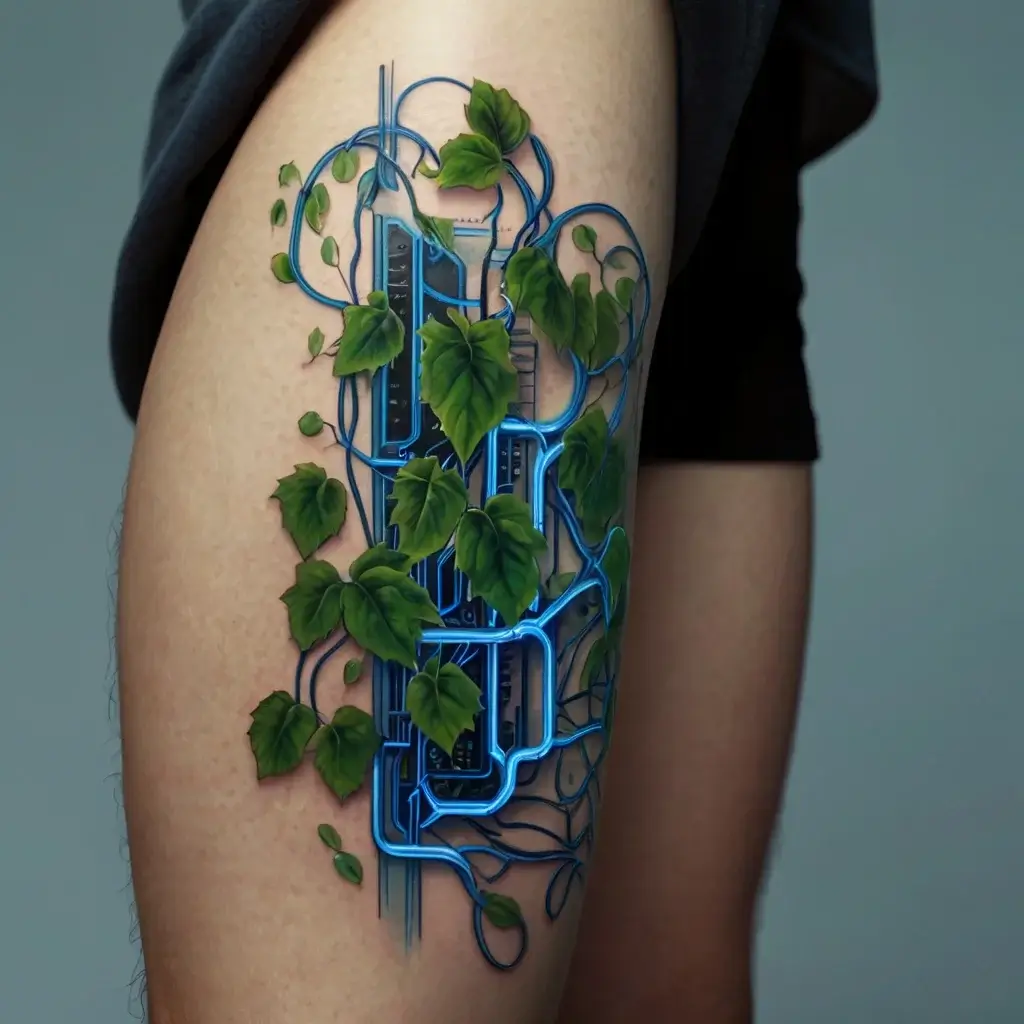 vine on leg tattoos (22)