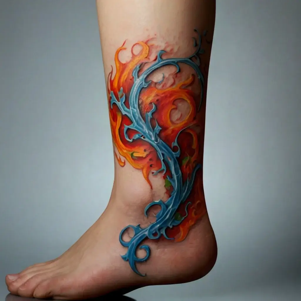 vine on leg tattoos (42)