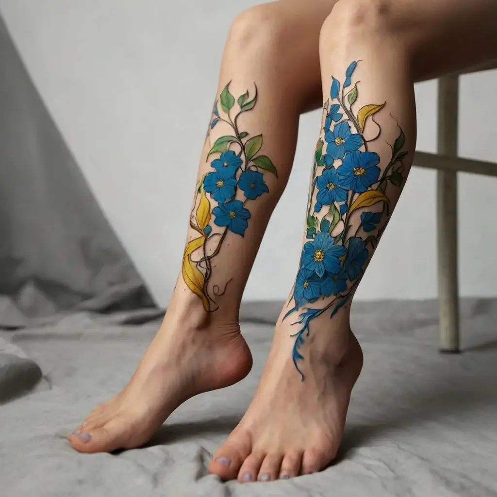 vine on leg tattoos (44)