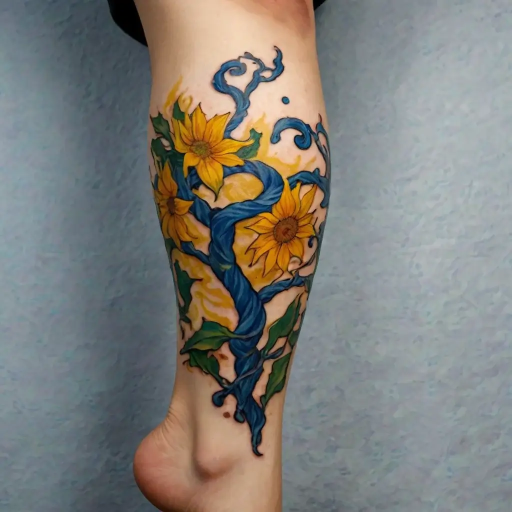 vine on leg tattoos (45)