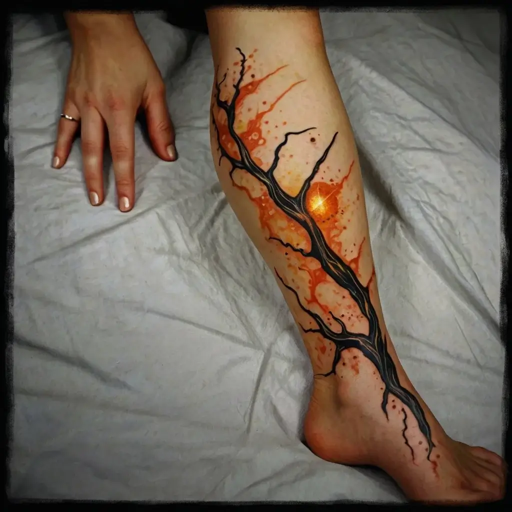 vine on leg tattoos (47)