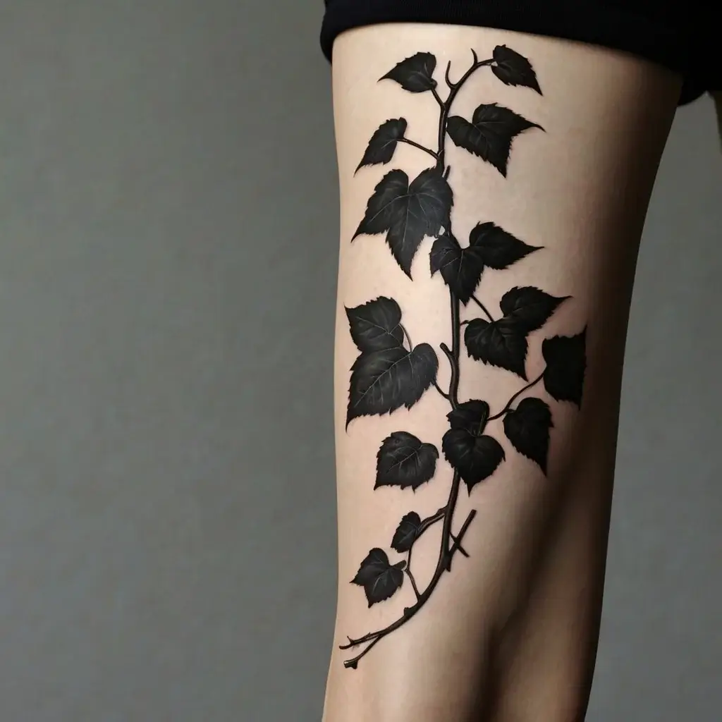 vine on leg tattoos (51)