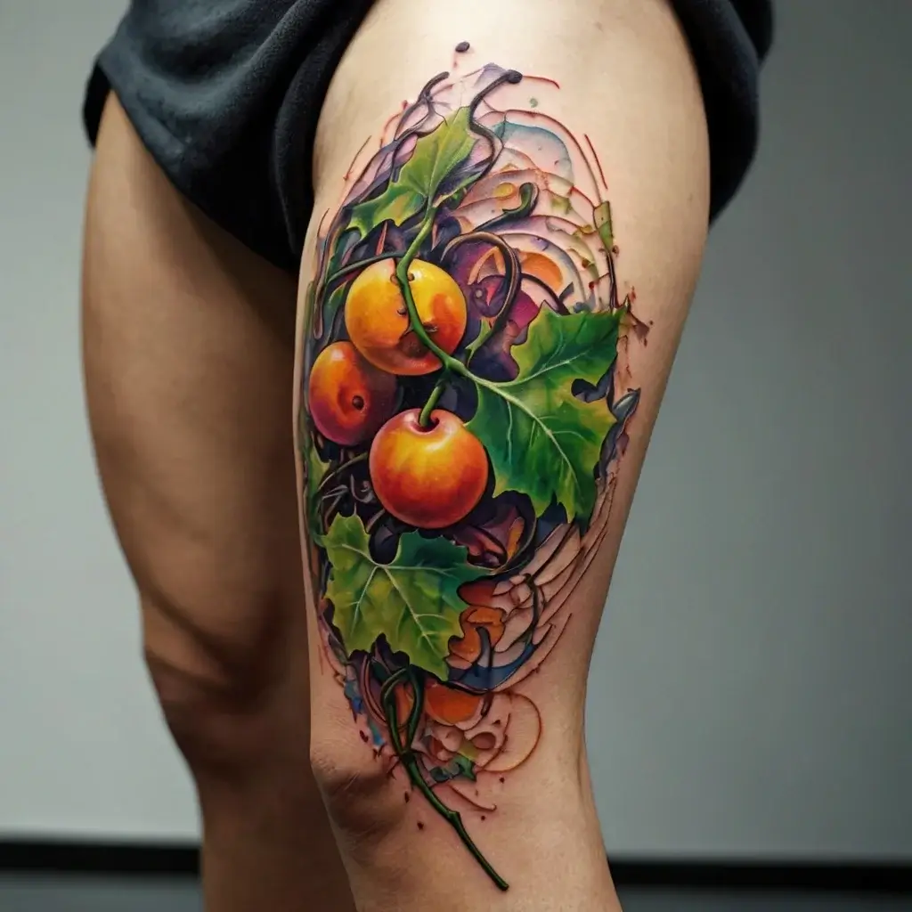 vine on leg tattoos (54)