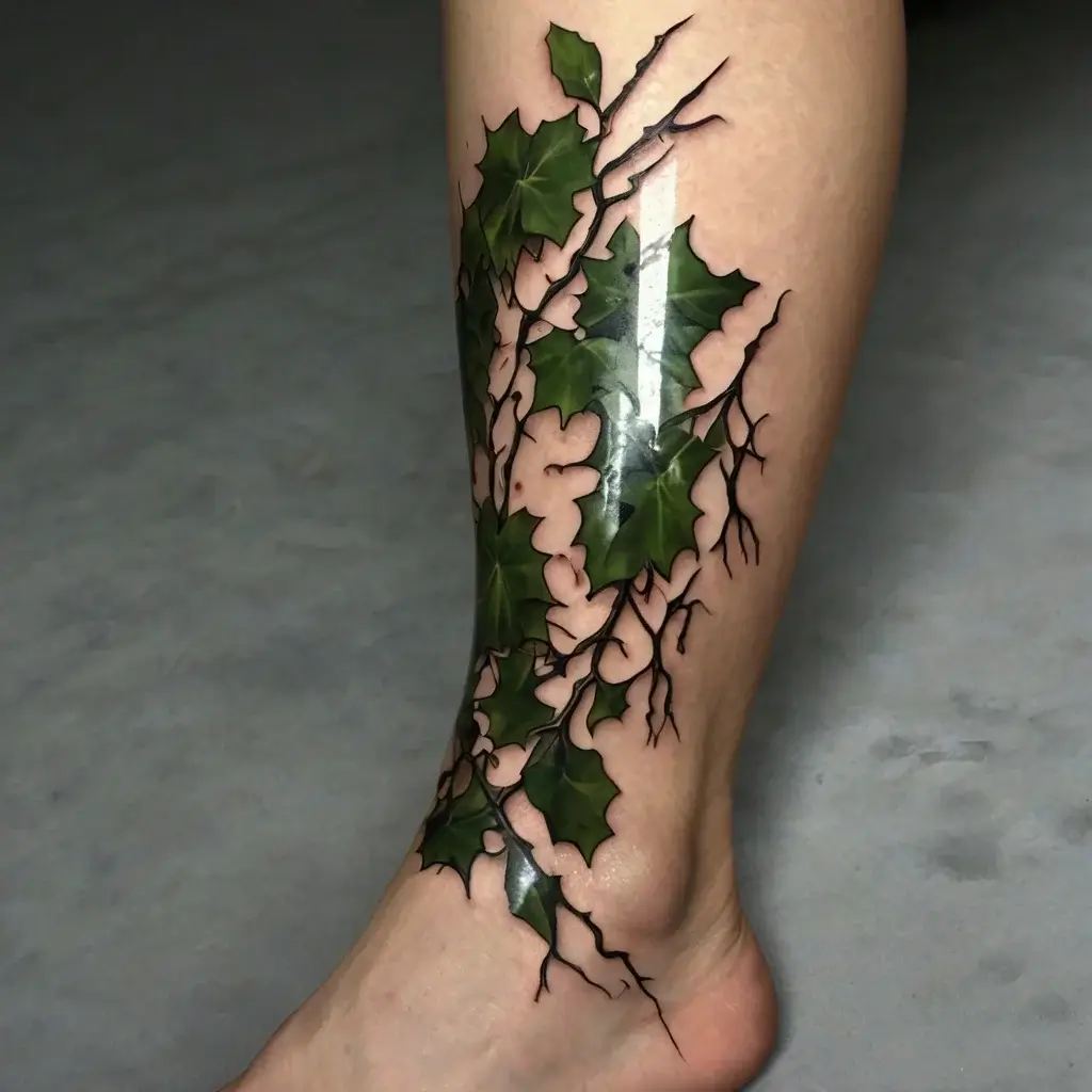 vine on leg tattoos (56)