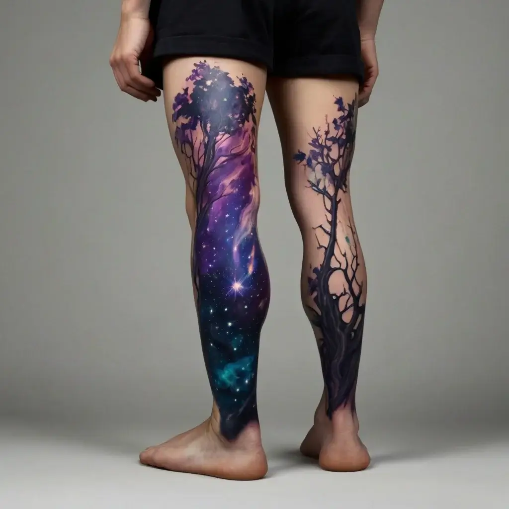 vine on leg tattoos (6)