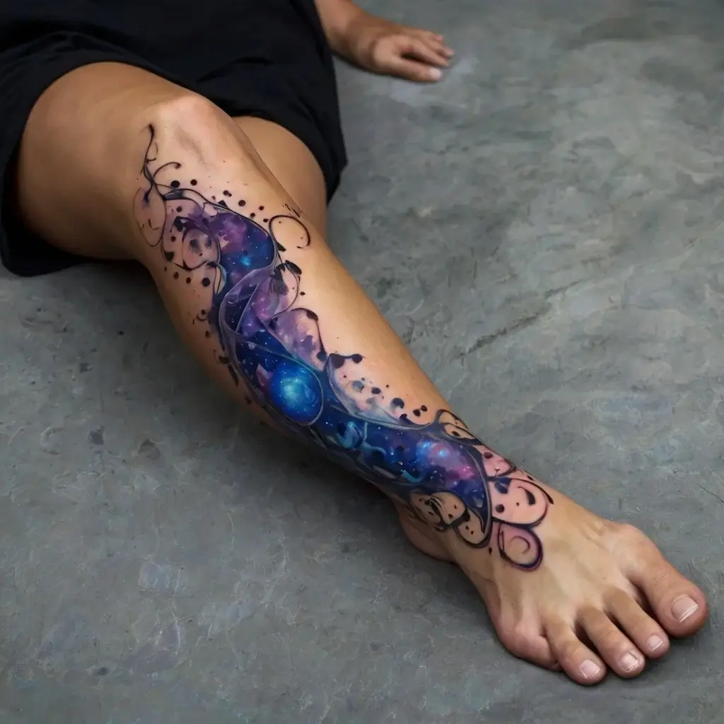 vine on leg tattoos (61)