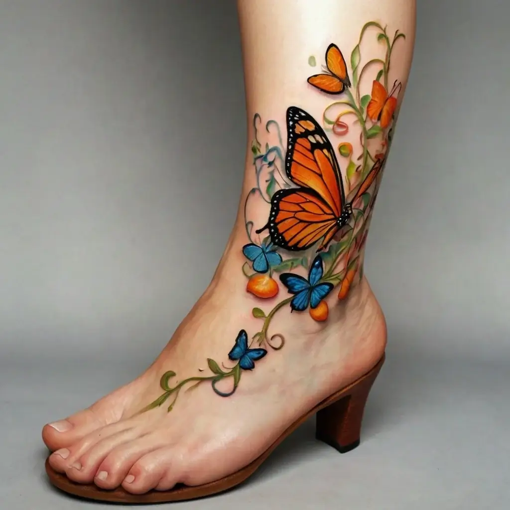 vine on leg tattoos (64)