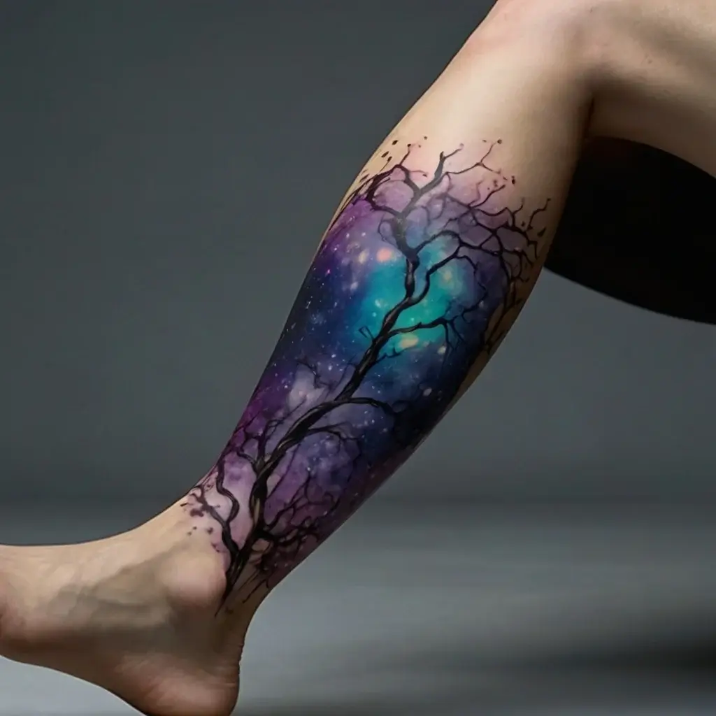 vine on leg tattoos (7)