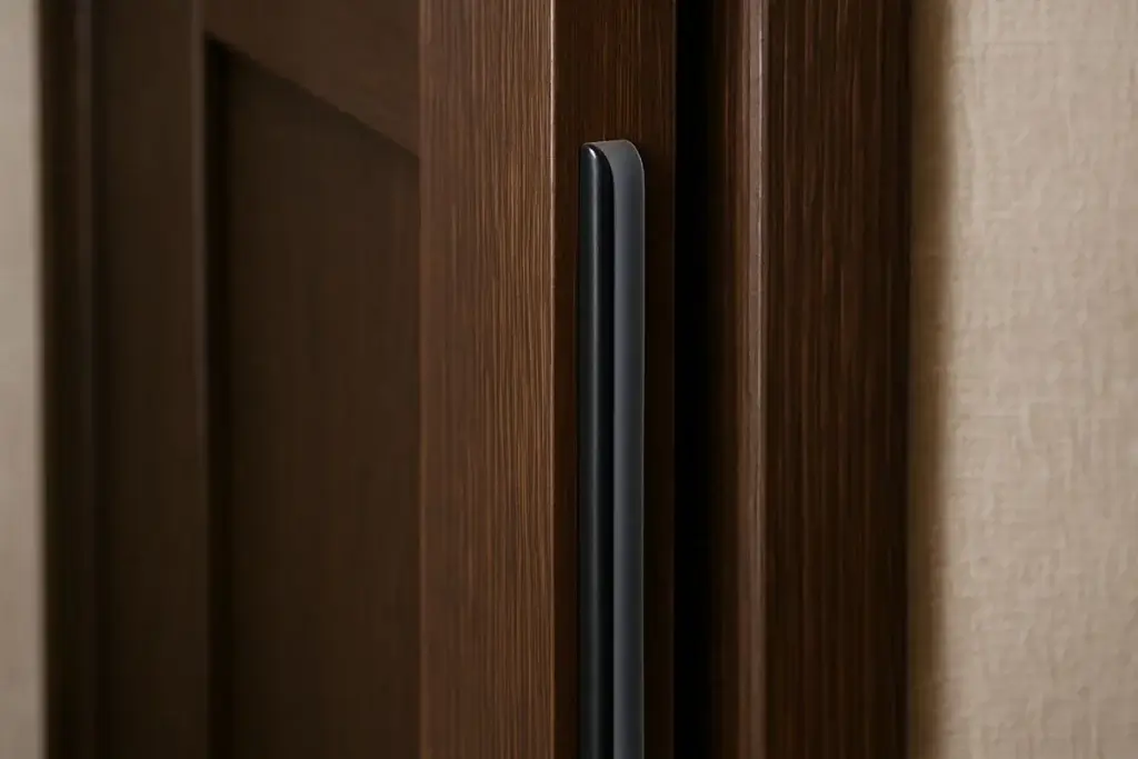 I'm sorry, but there is no tattoo in the image you provided. It's an image of a wooden door handle.